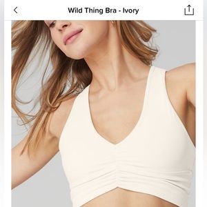 Alo wild thing bra top in ivory - size medium
